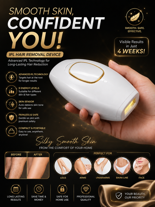 3-in-1 IPL Hair Removal Device – Painless & Long-Lasting Hair Reduction